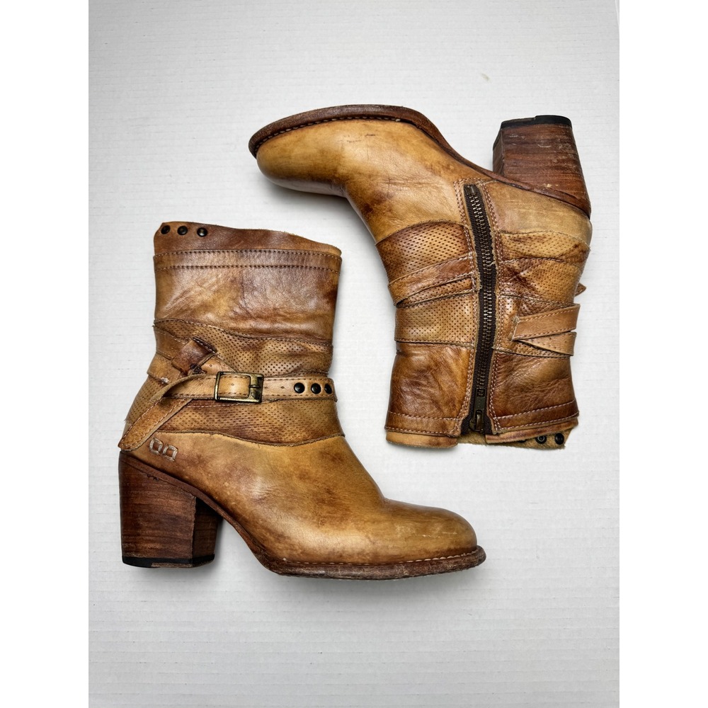 Bed Stu Cobbler Series Rowdy Boots Distressed Size 6 Brown Leather
